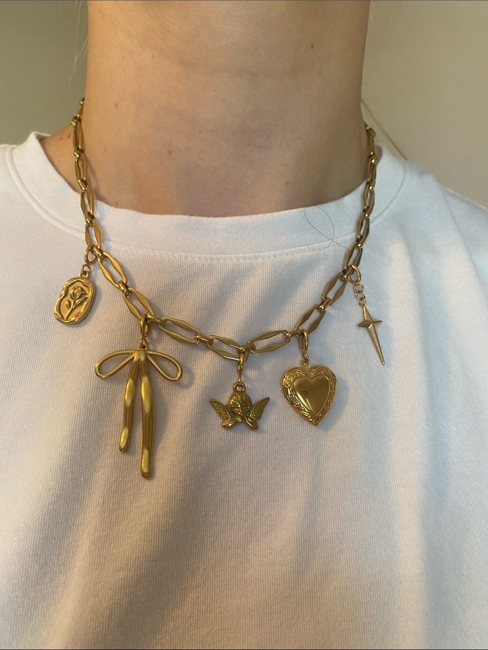 Chunky Gold Charm Necklace